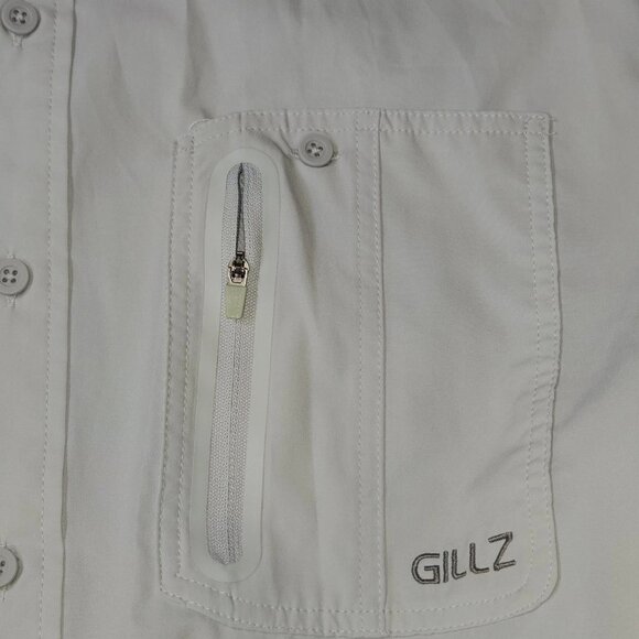 Gillz Shirt Mens LG Gray Performance Fishing Vented Stretch Outdoor Button Up - Picture 6 of 8